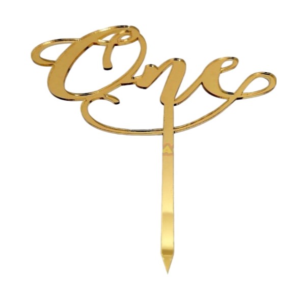 Cake Topper in plexiglass oro specchiato personalizzato con