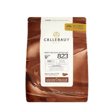 Confezione cioccolato al Latte 33,6% Callebaut da 2,500kg in sacchetto apri e chiudi