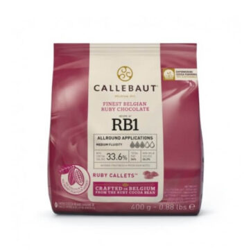 Confezione cioccolato Ruby 47,3% Callebaut da 400gr