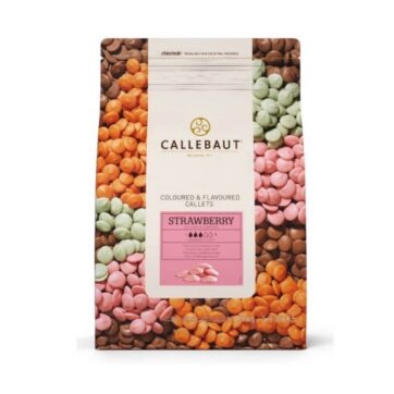 Confezione cioccolato all'Fragola Callebaut da 2,500kg in sacchetto apri e chiudi
