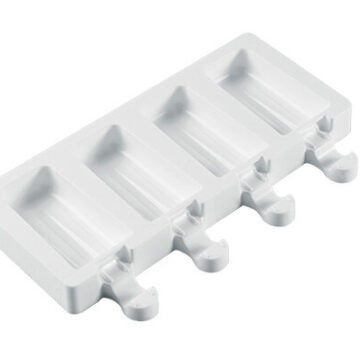 Stampo in silicone per gelati a forma di ghiaccioli set composto da 3 pezzi e provvisto di stecchi in legno MIsure 93x48h180mm