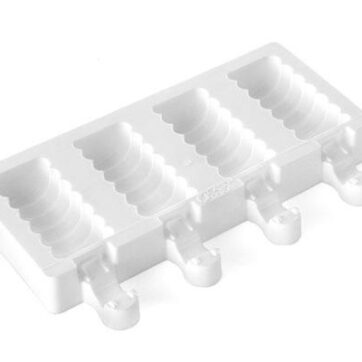 Stampo in silicone per gelati a forma di vortice set composto da 3 pezzi e provvisto di stecchi in legno MIsure 75x38h18mm 