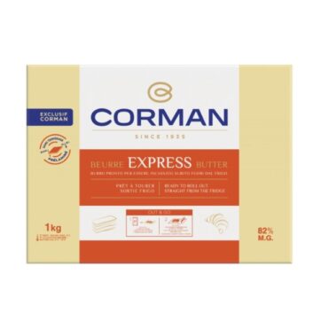 Placca di Burro Corman Express con 82% m.g. confezione da 1 kg
